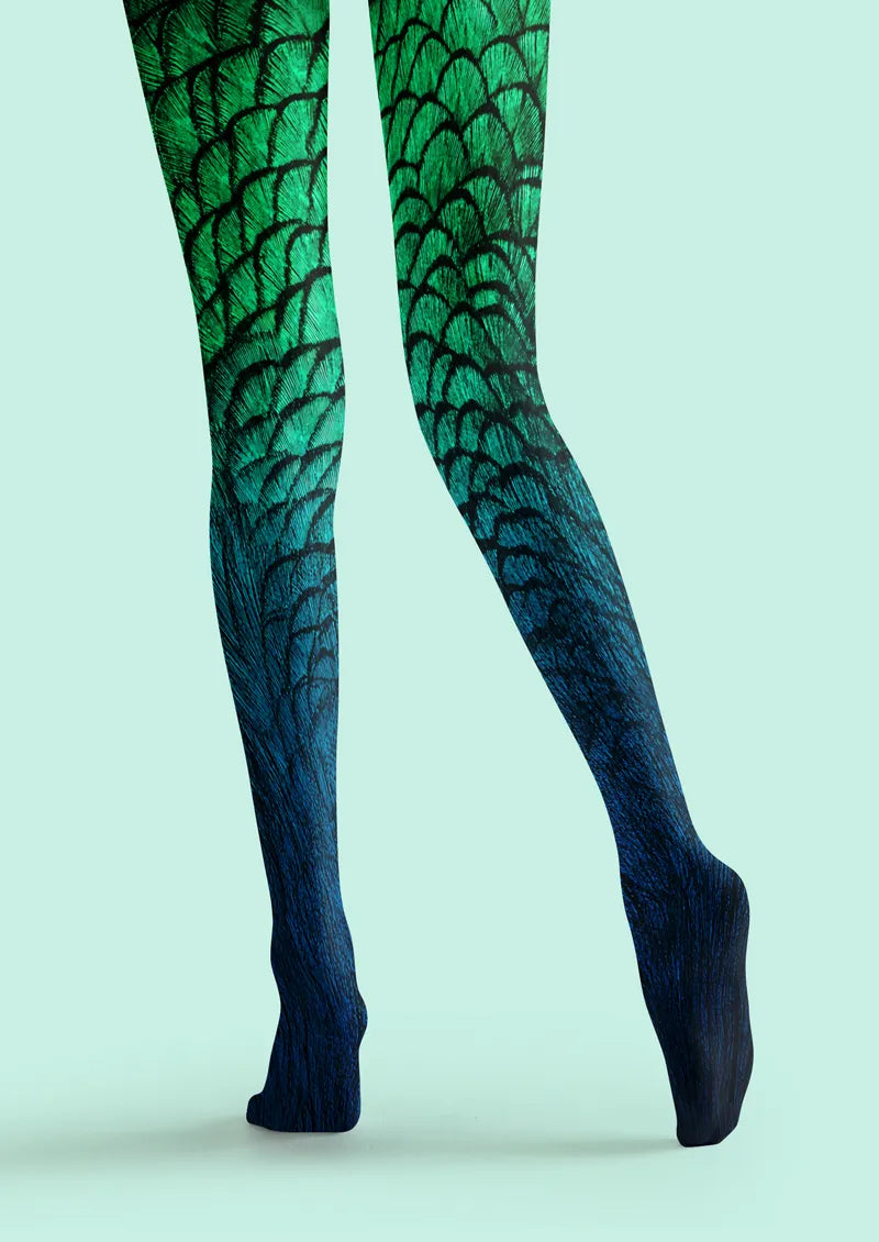 Green Feather Tights