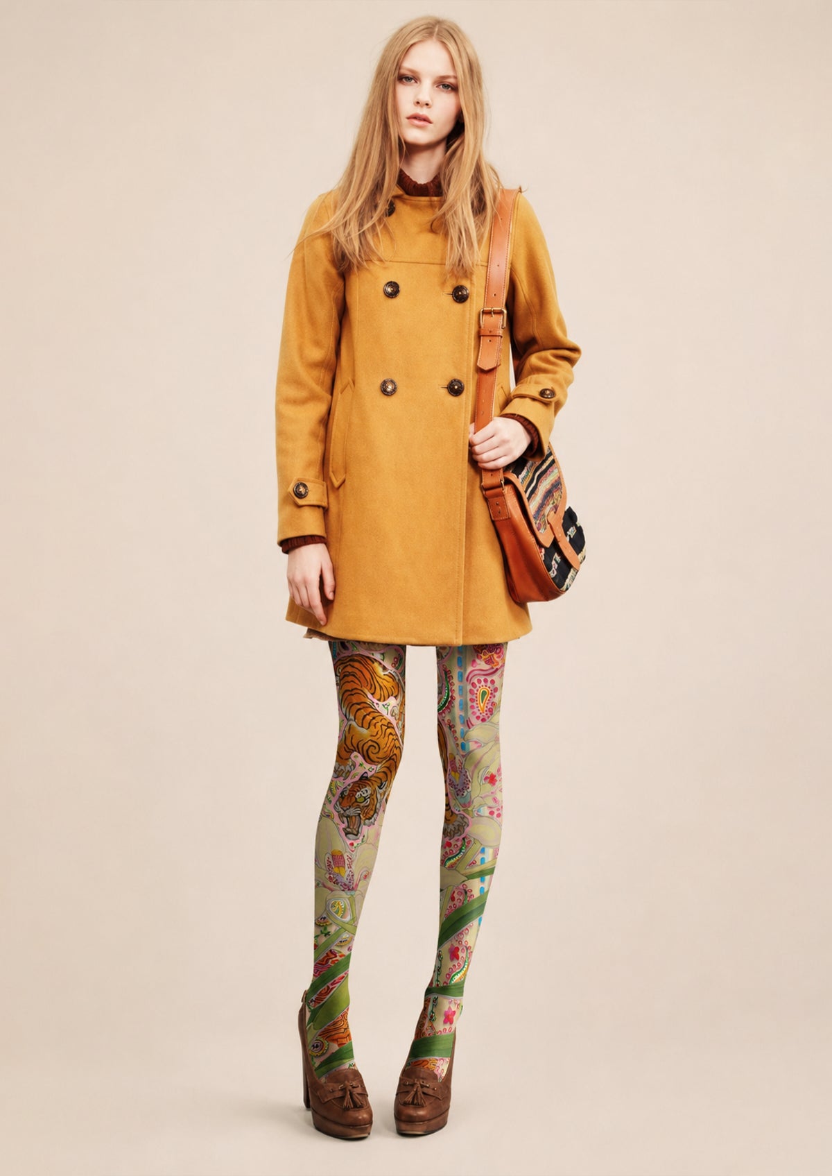Beige Tiger Garden Tights