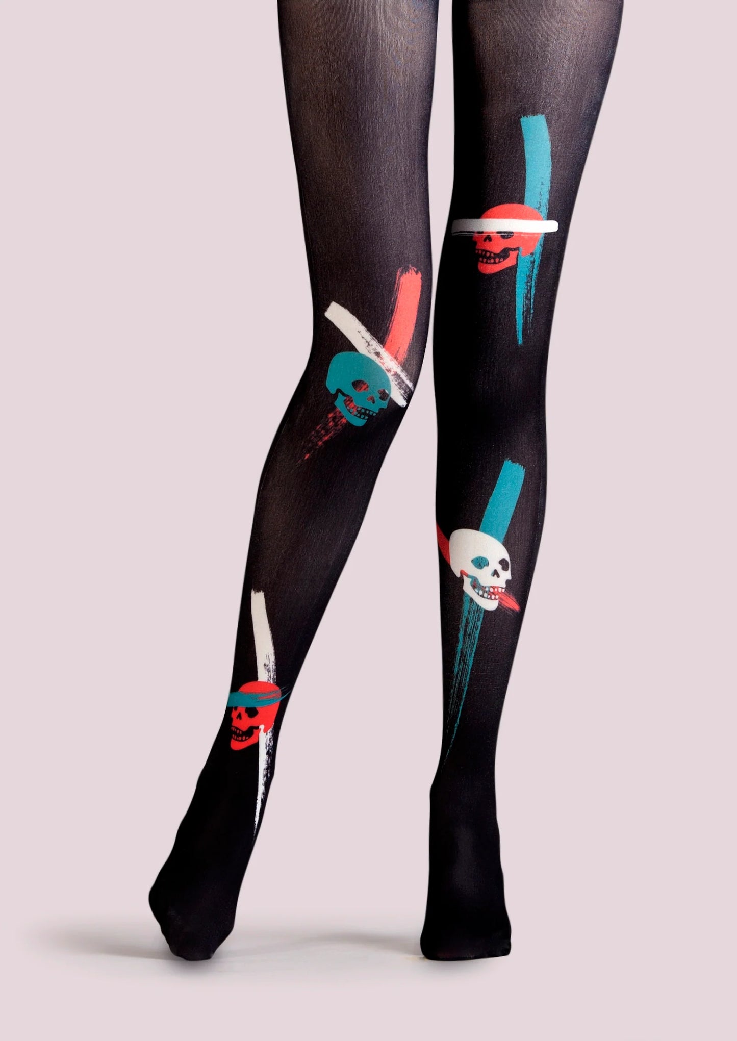Street art Print Tights Personality Pantyhose/Tights [Red Skull]