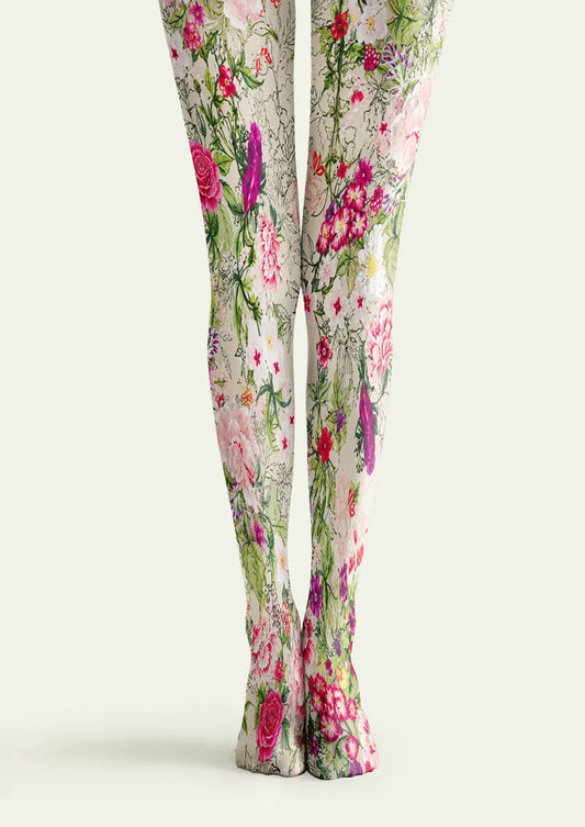 Wild Meadow Botanical Floral Print Tights Hosiery Pantyhose