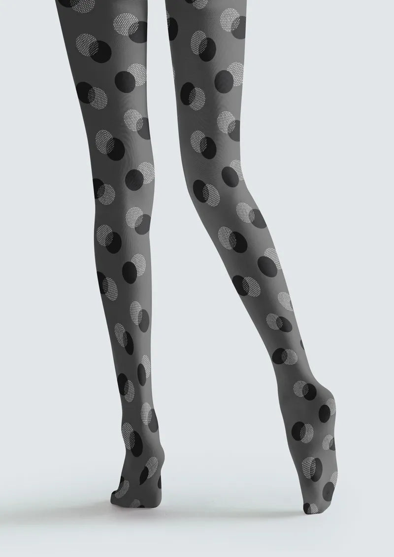 Gray Layered Polka Dot Tights