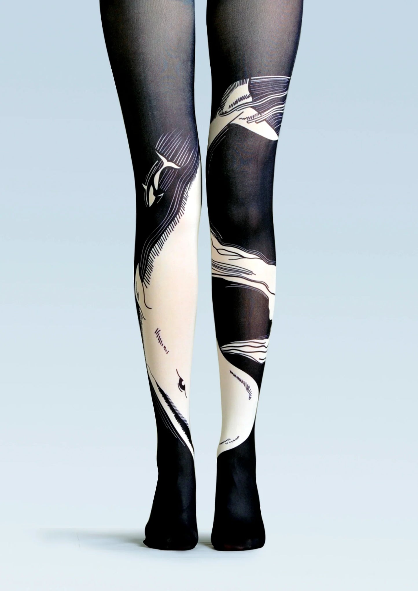Versatile art Print Tights Whales Pantyhose/Tights [Whalebreaker]