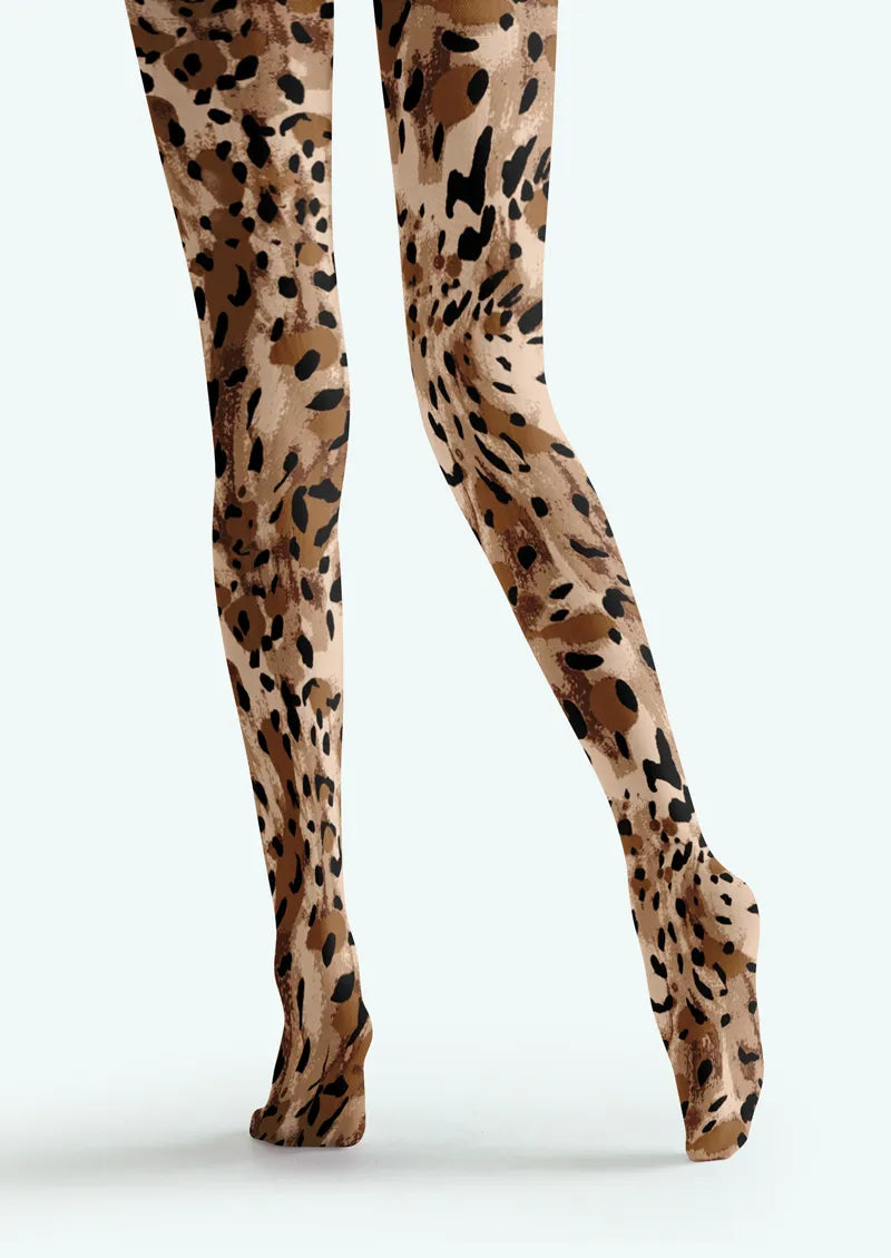 Beige Leopard Spot Tights