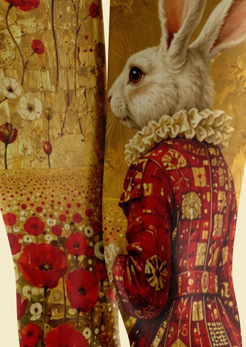 Yellow Rabbit Floral Tights