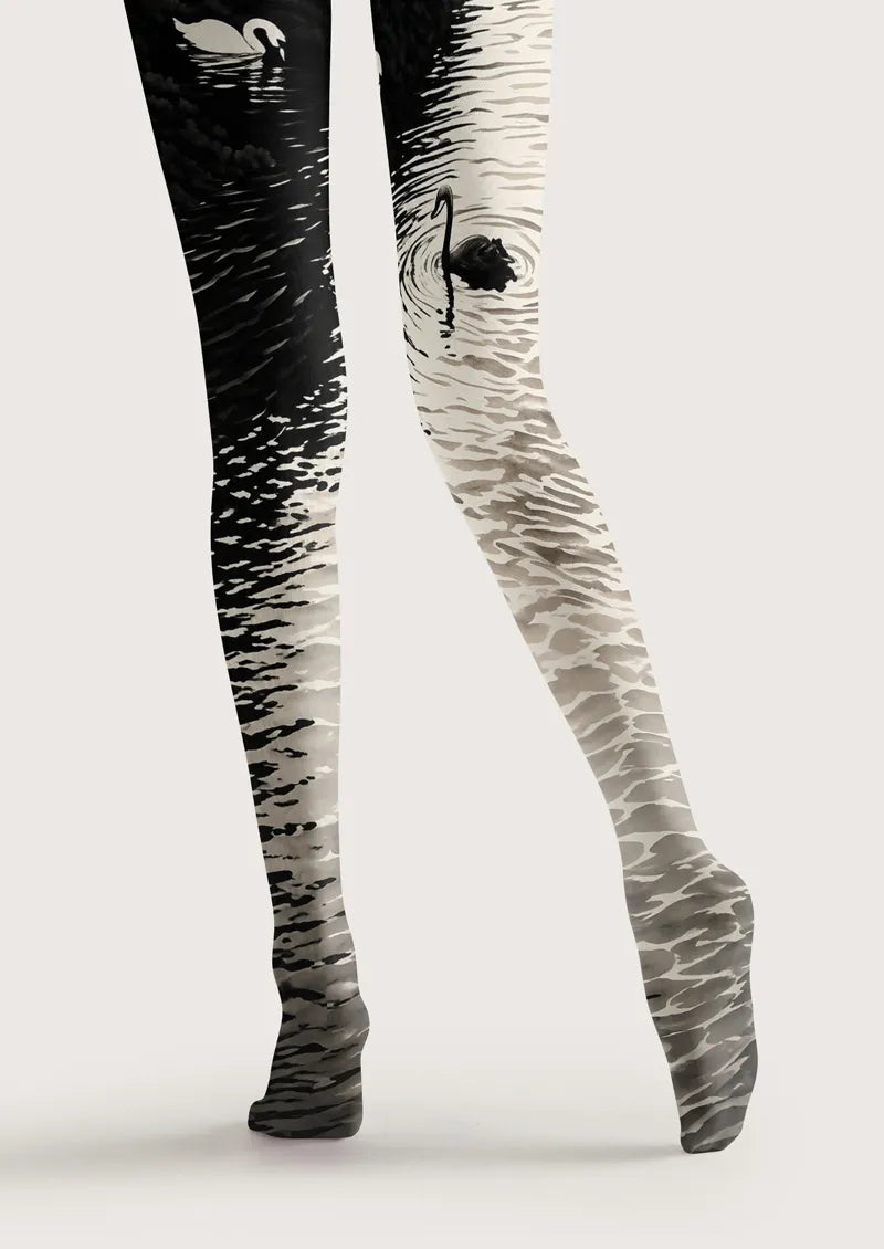 Black and White Swan Tights