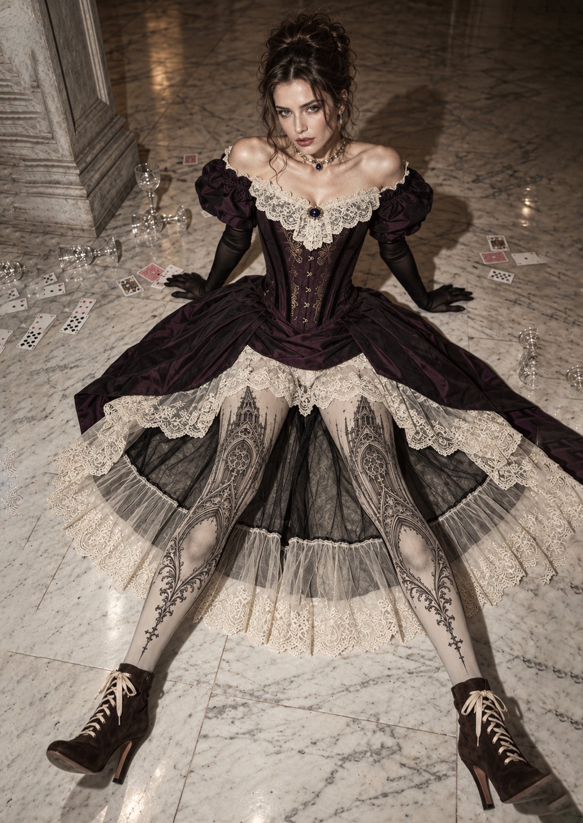 Black Gothic Cathedral Tights