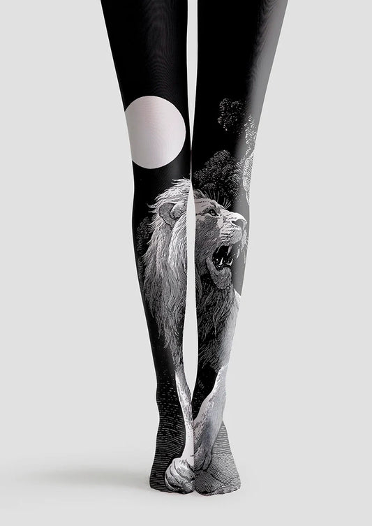 Lion Line engraving Tights Hosiery Pantyhose