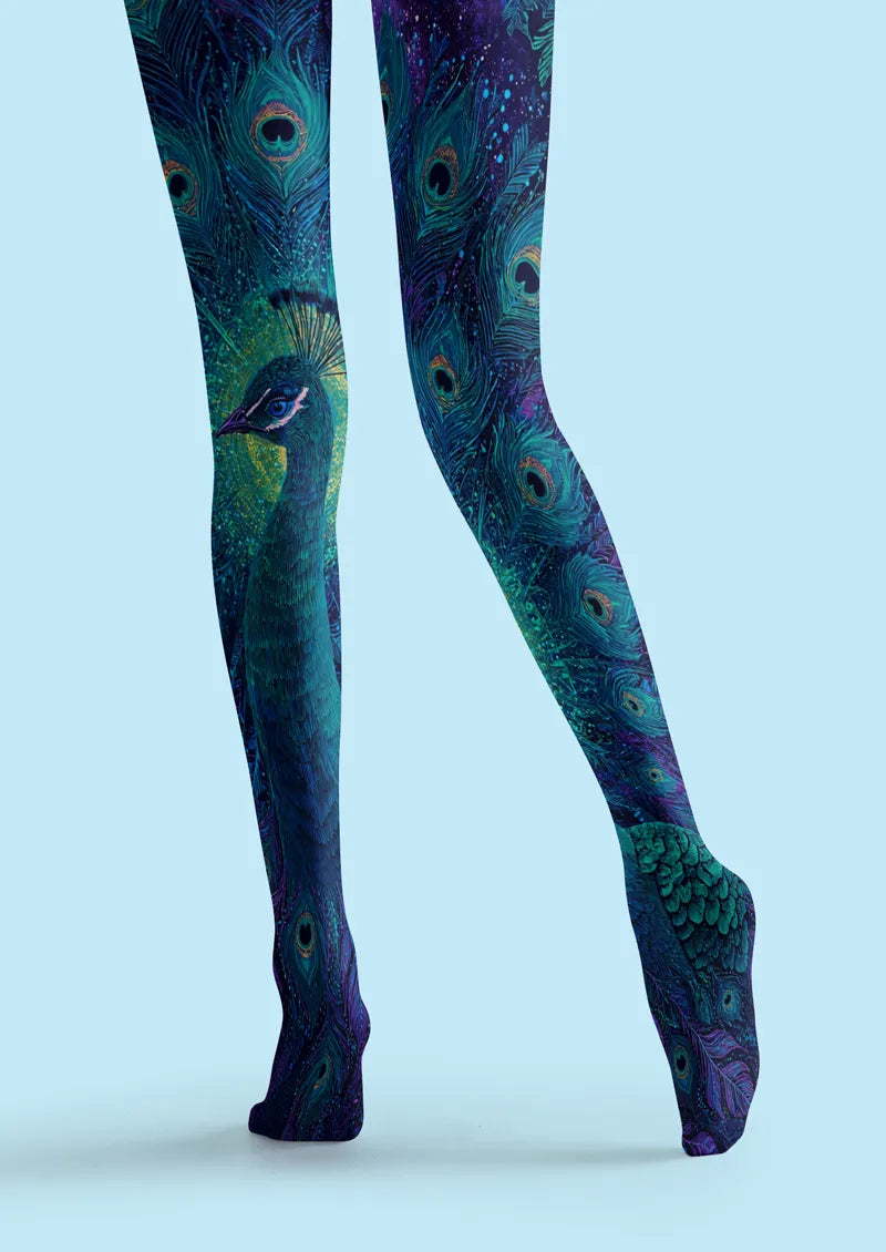 Blue Peacock Tights