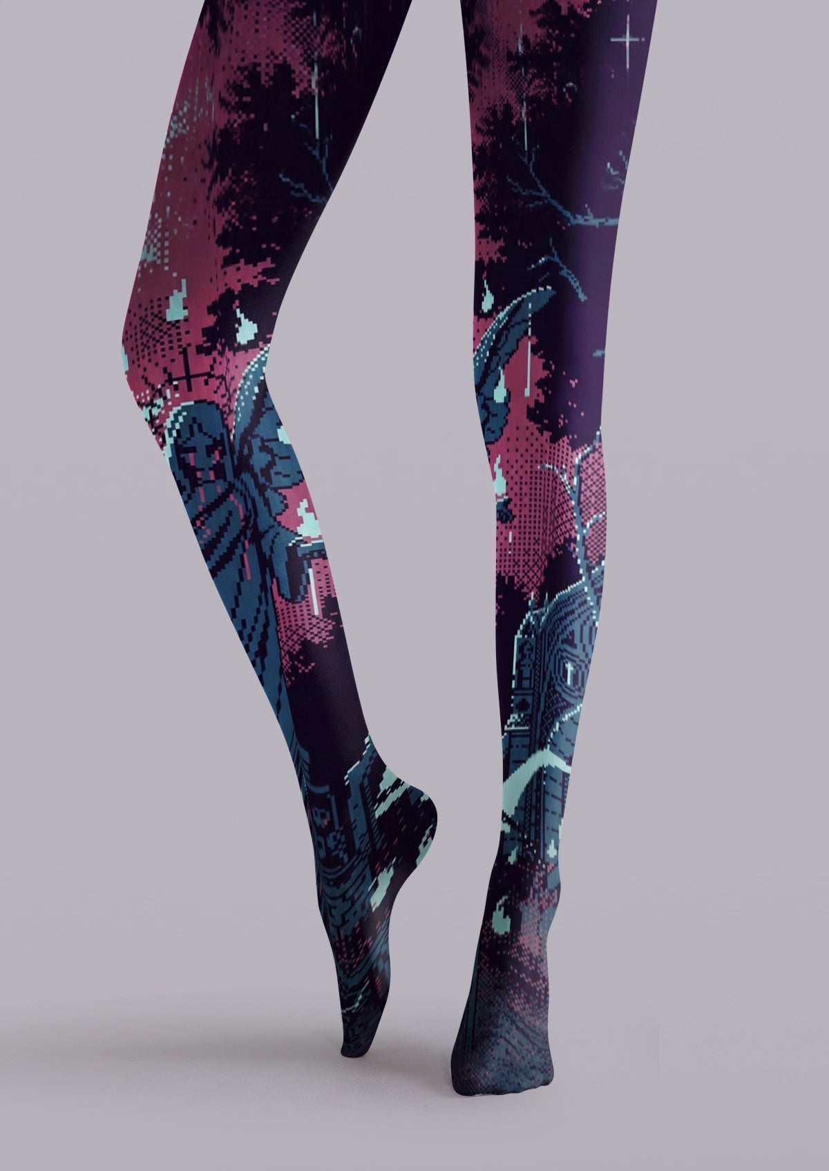 Black Gothic Angel Tattoo Tights