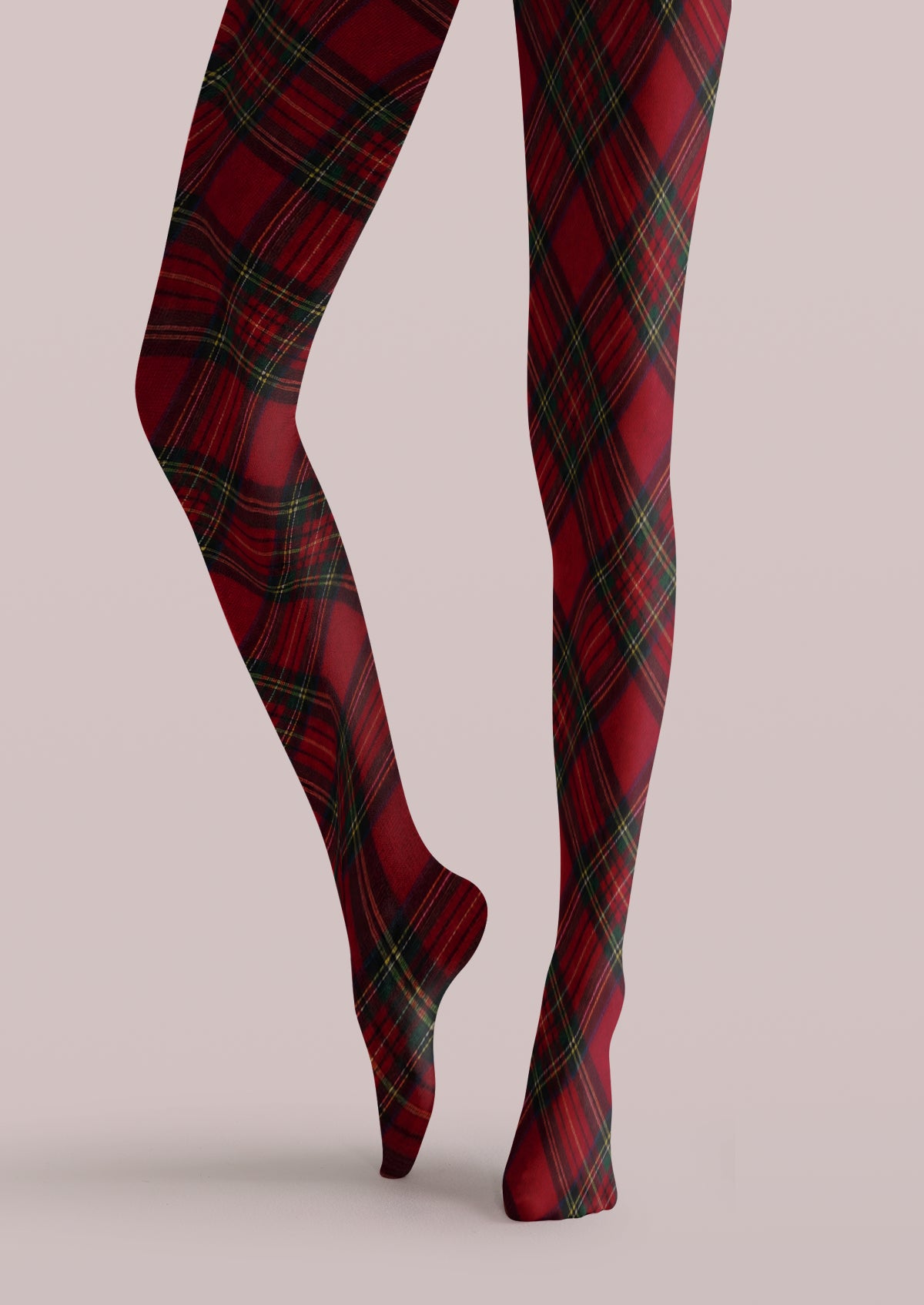 Red Classic Plaid Tights