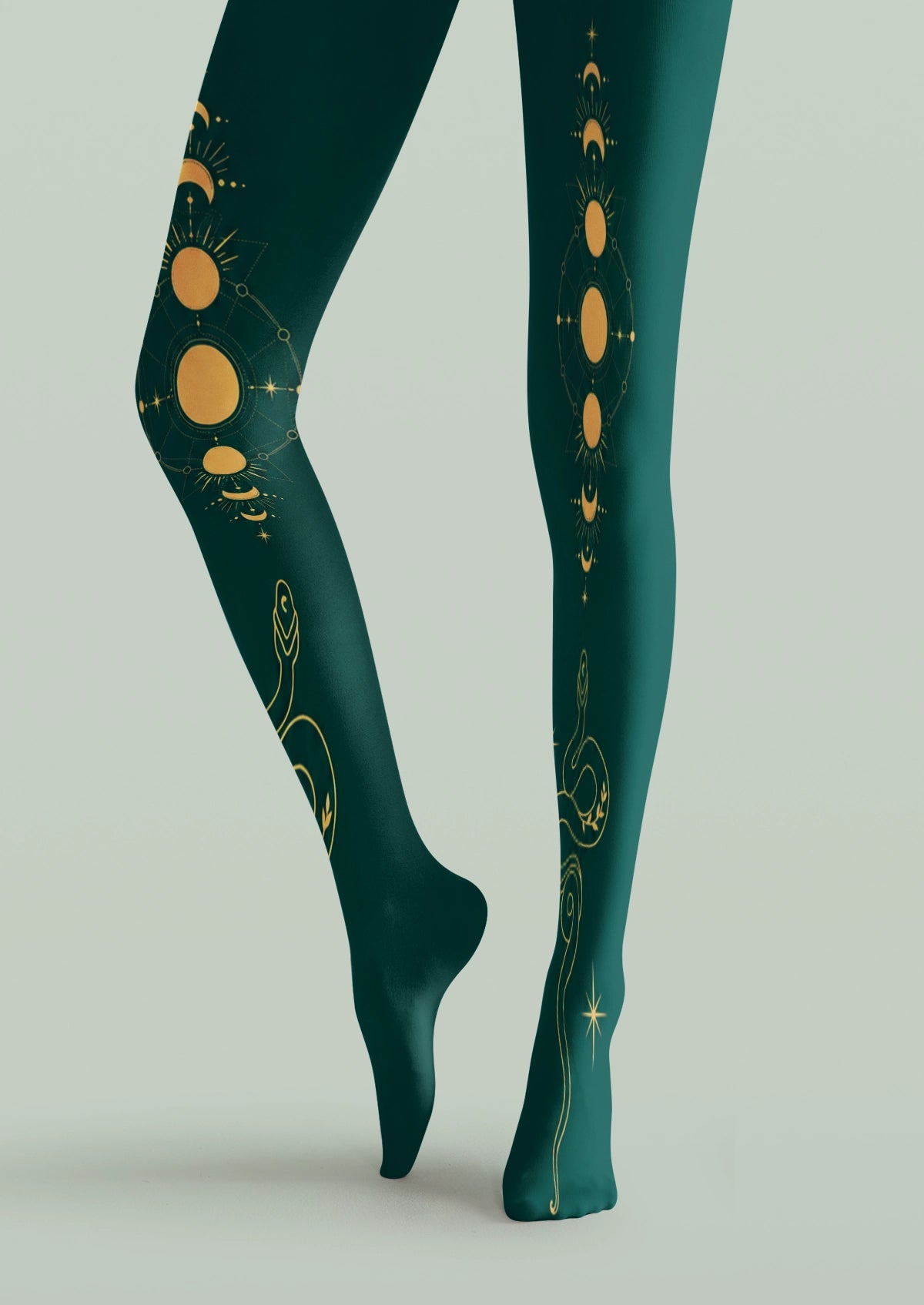 Green Celestial Snake Tights
