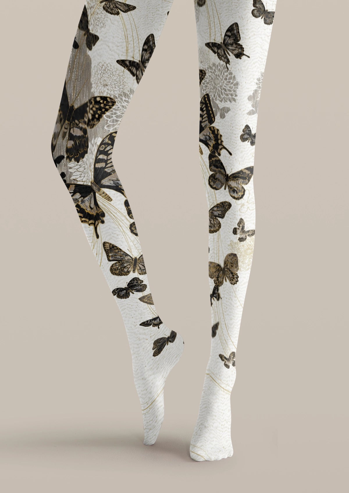 White Butterfly Tights
