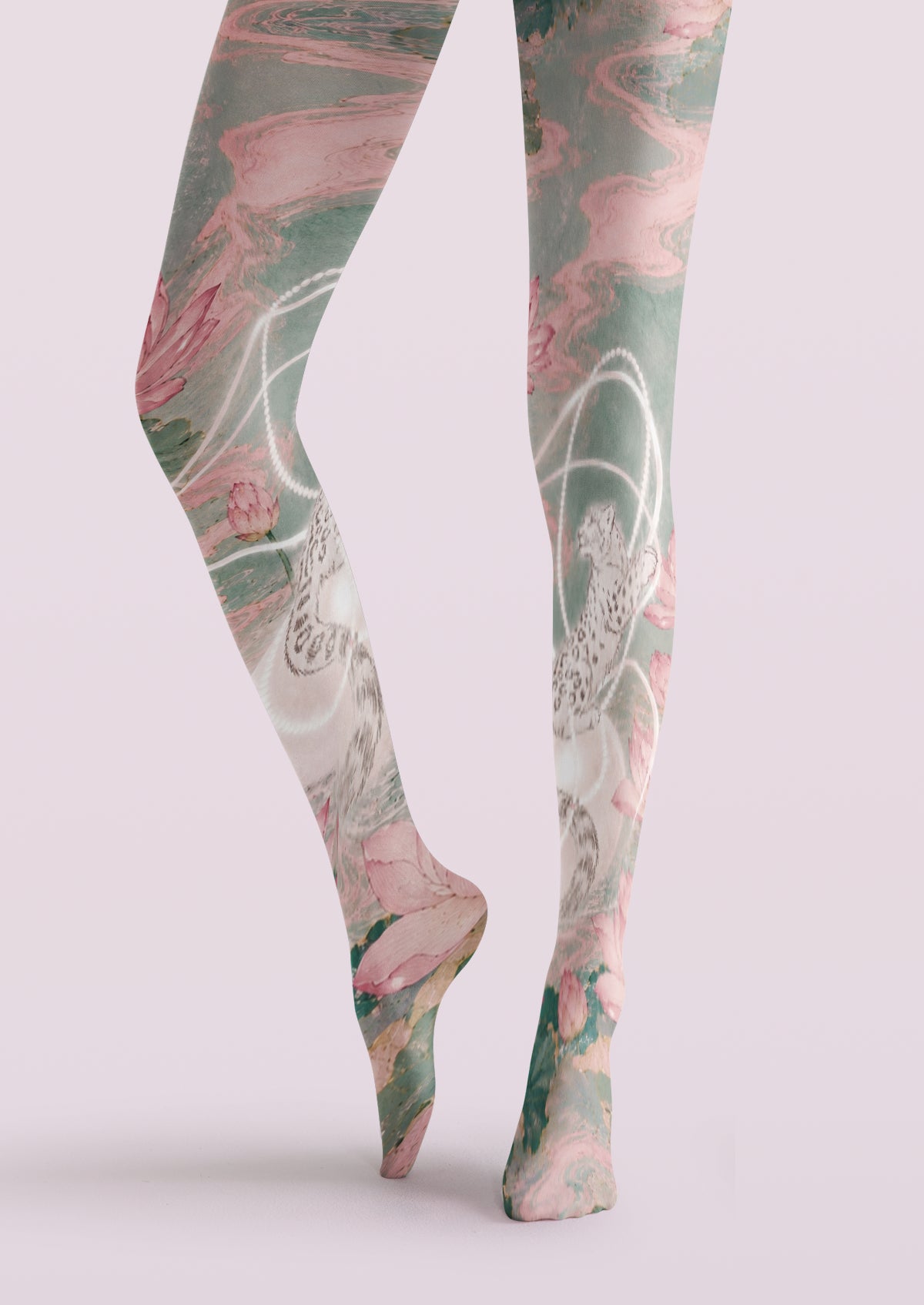 Green Lotus Leopard Tights