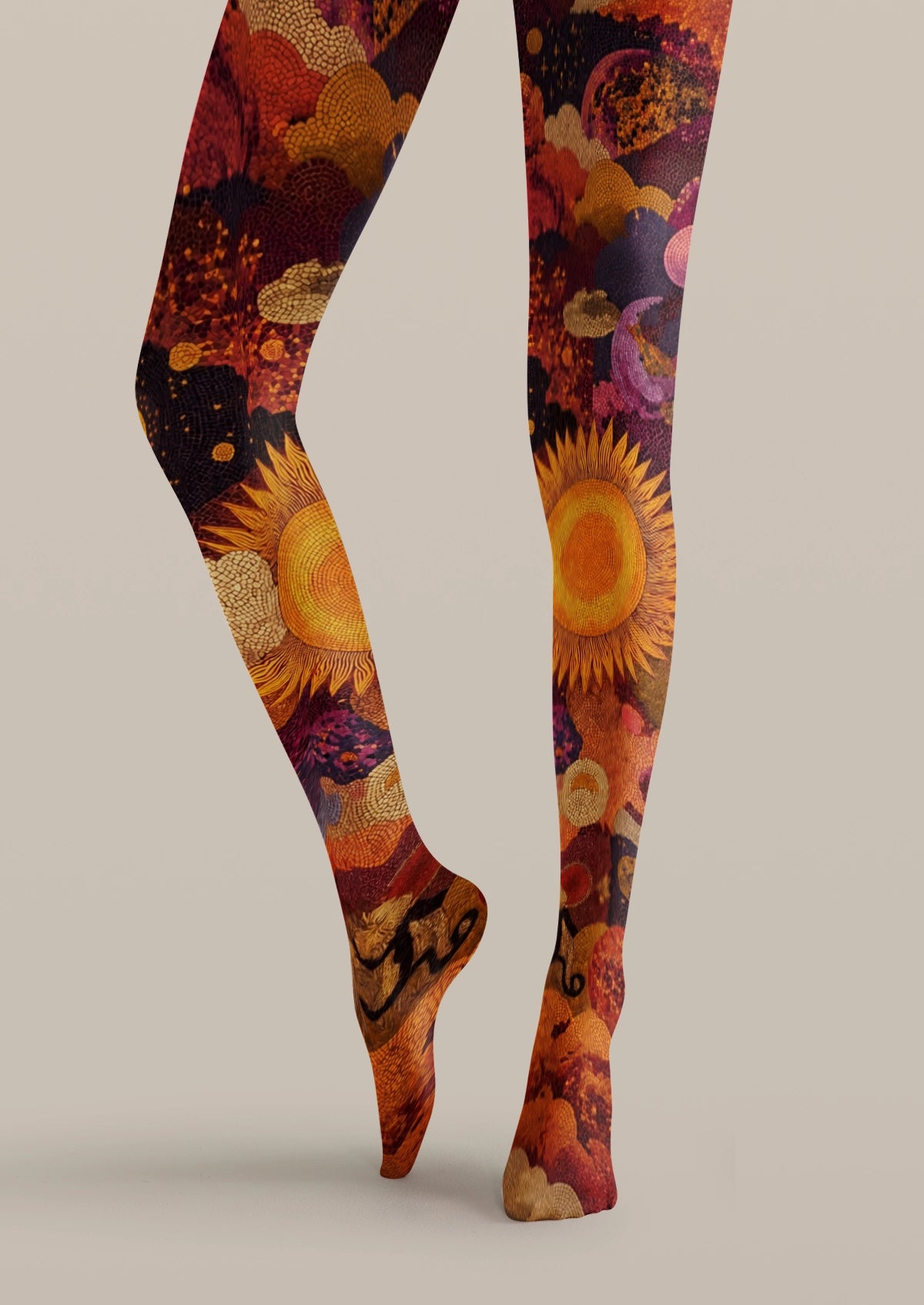Black Sunflower Fantasy Tights