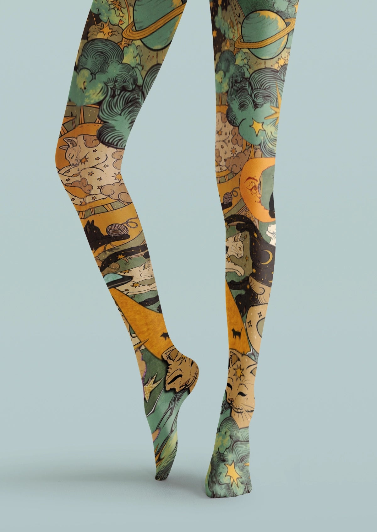 Green Cosmic Astrology Tights