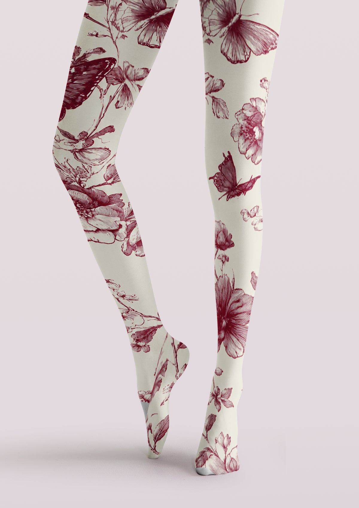 Ivory Botanical Butterfly Tights
