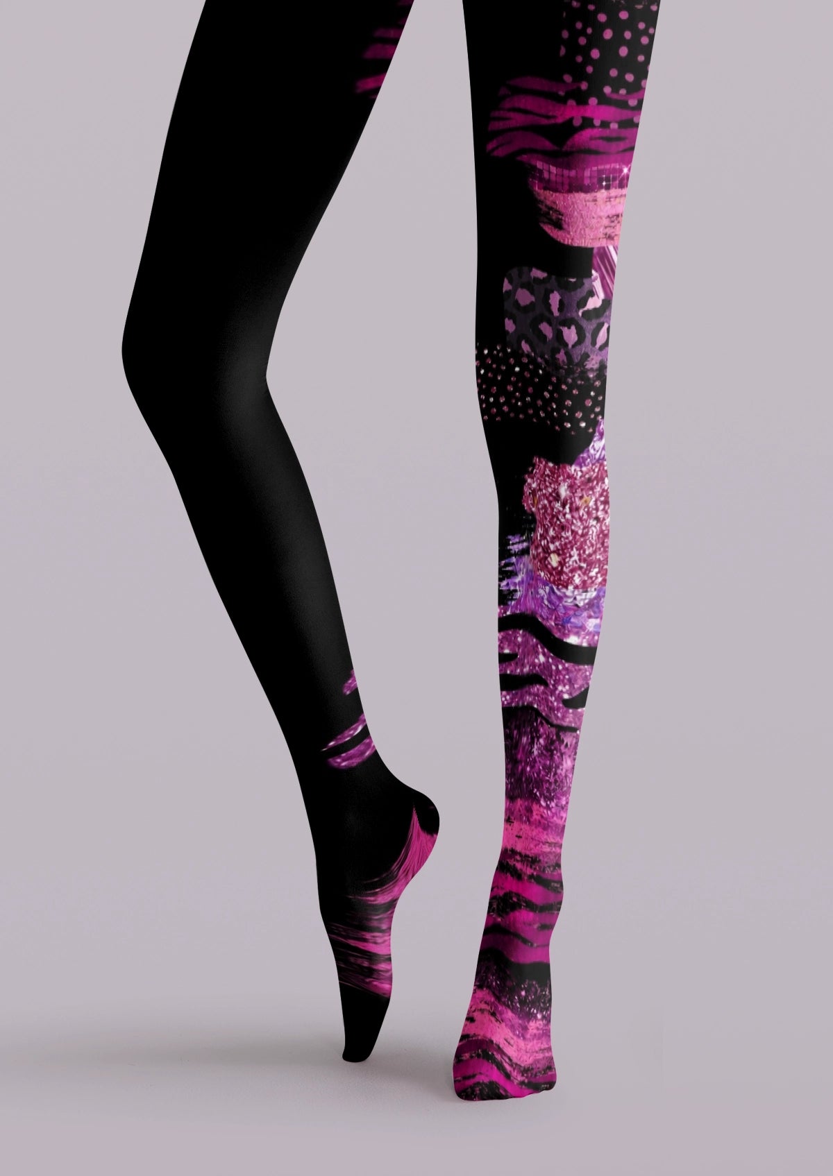Black Pink Abstract Graffiti Tights