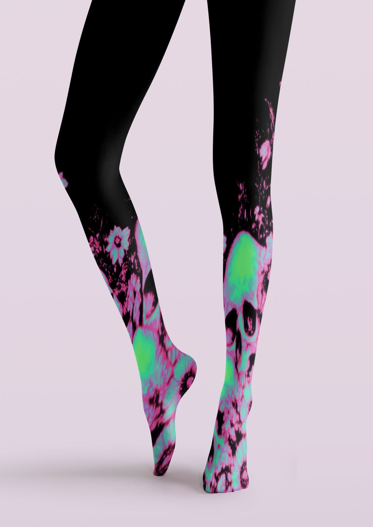 Black Neon Skull Tights