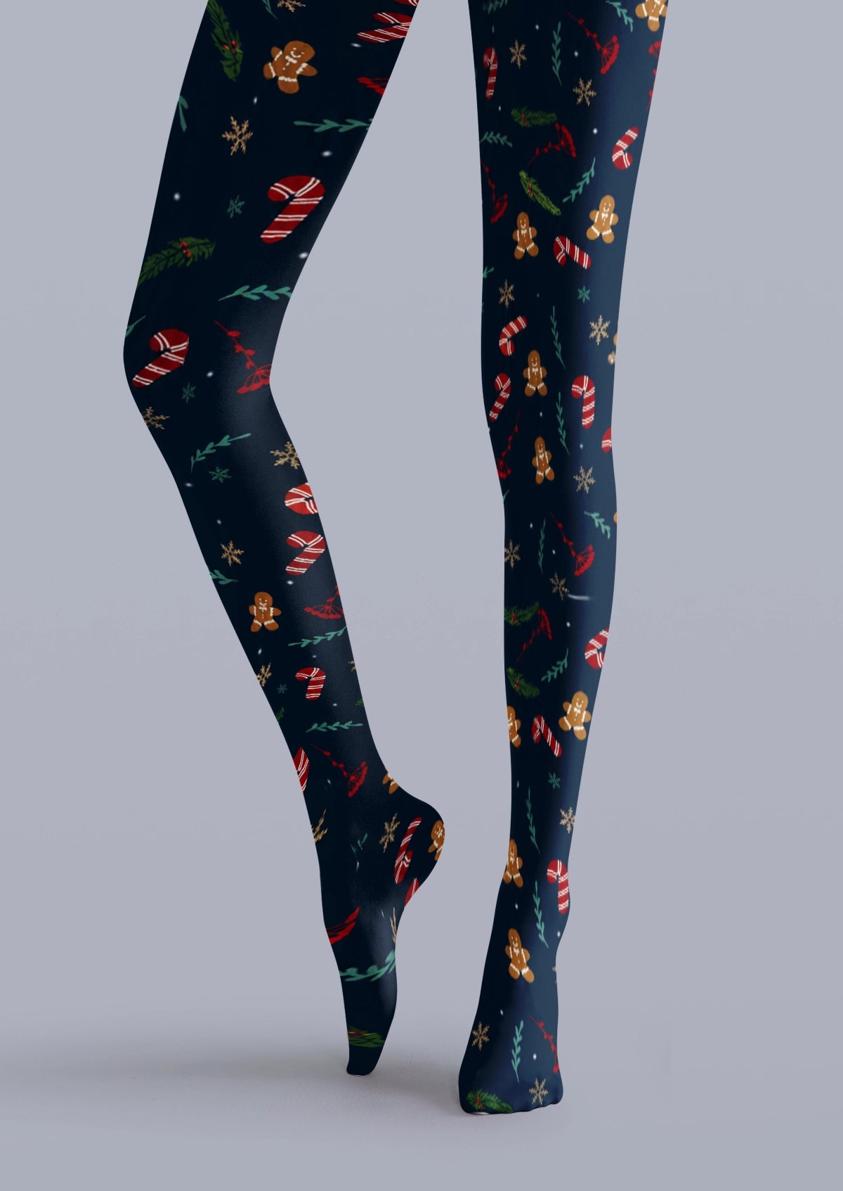 Navy Christmas Tights