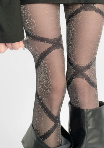 Iridescent Wave-Band Sheer Tights