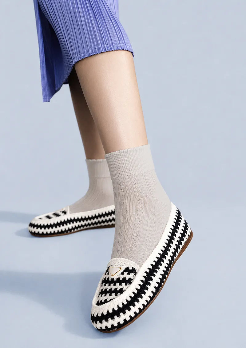 Silver-Grey Ribbed Crew Socks