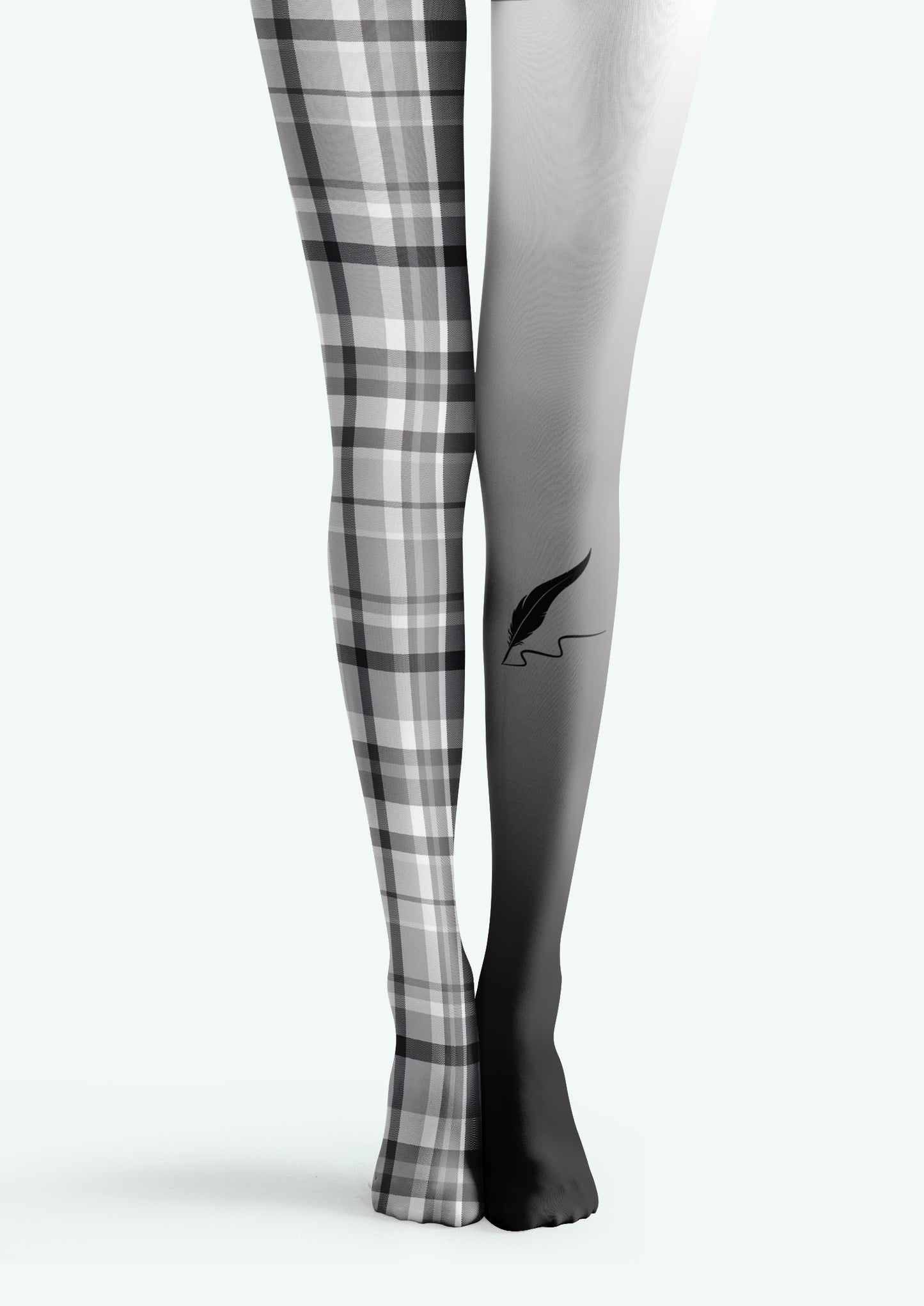 Plaid Gradient Printed Tights Hosiery Pantyhose