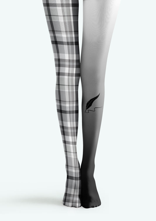 Plaid Gradient Printed Tights Hosiery Pantyhose