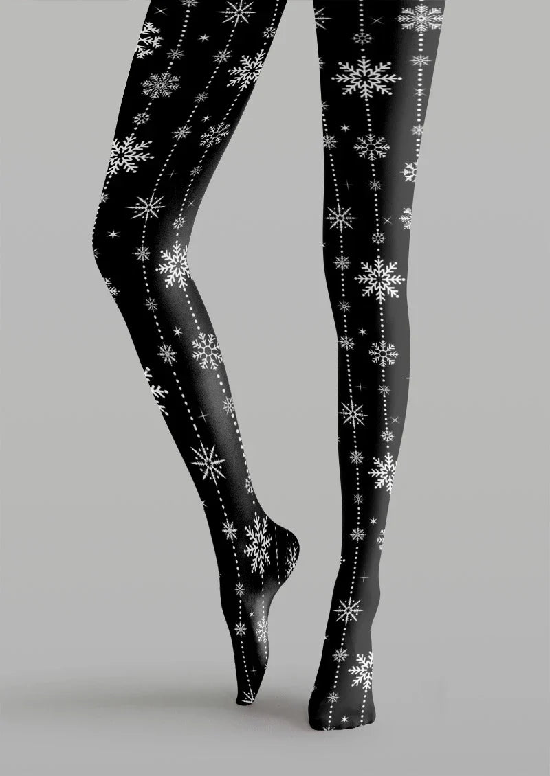 Snowflake Graphic Tights Hosiery Pantyhose