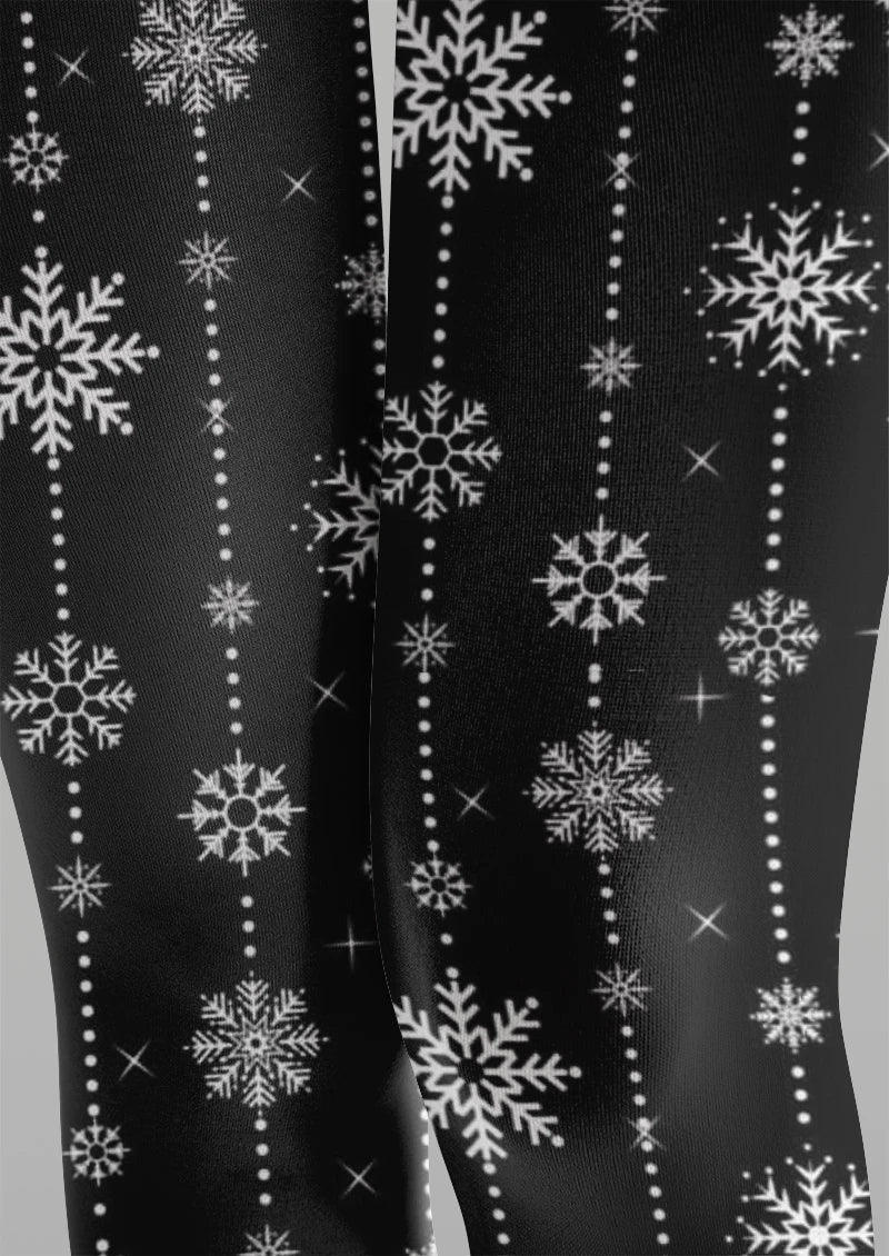 Snowflake Graphic Tights Hosiery Pantyhose