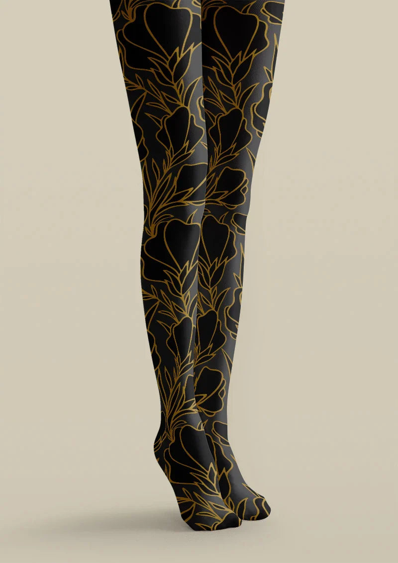 Floral Print Tights Hosiery Pantyhose
