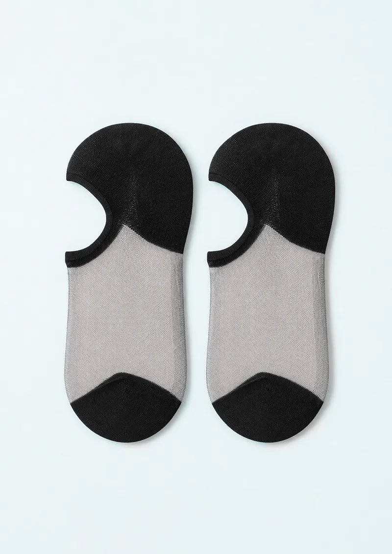 Black Sheer No-Show Socks