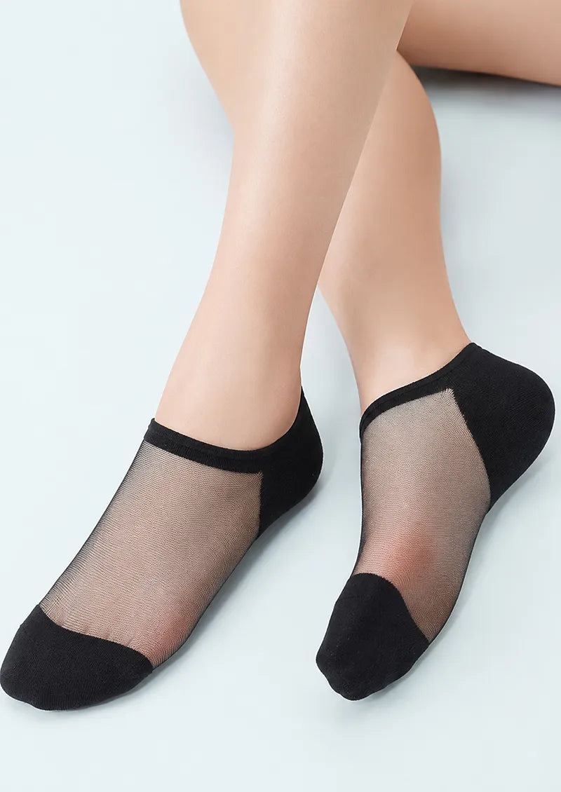 Black Sheer No-Show Socks