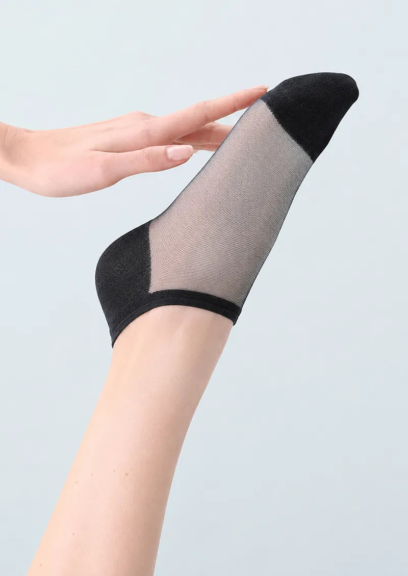 Black Sheer No-Show Socks