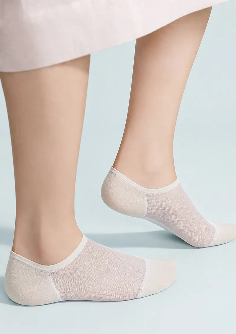 White Sheer No-Show Socks