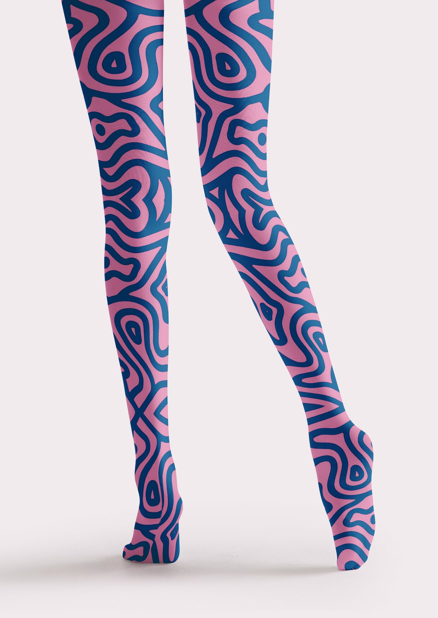 Pink Blue Labyrinth Line Tights Hosiery Pantyhose