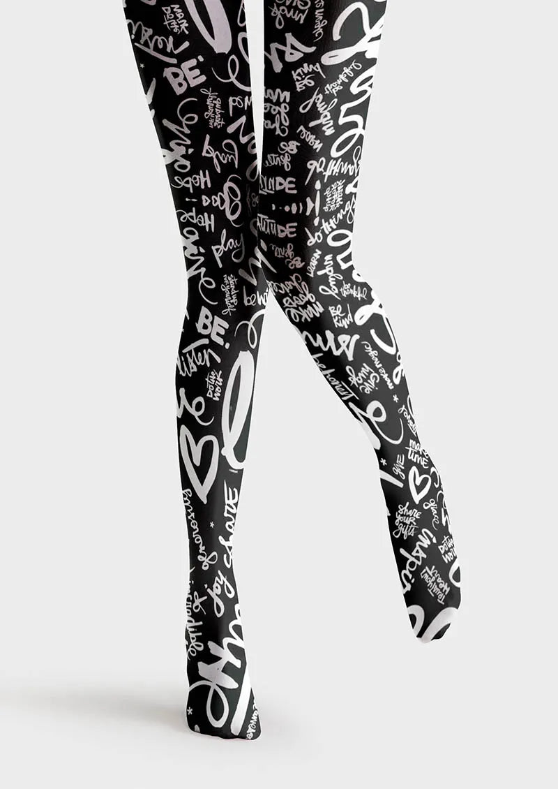 Valentine's Day Mono Heart Tights Hosiery Pantyhose
