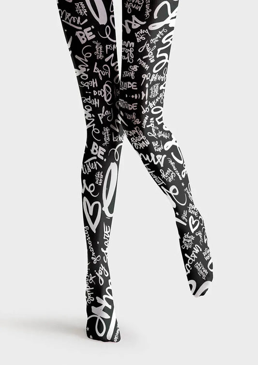 Valentine's Day Mono Heart Tights Hosiery Pantyhose