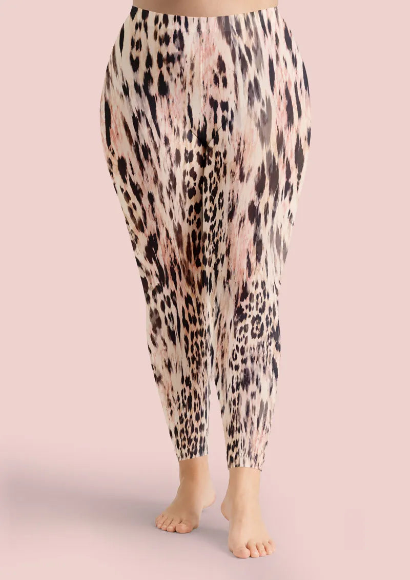 Soft Leopard Animal Print Footless Tights Hosiery Leggings