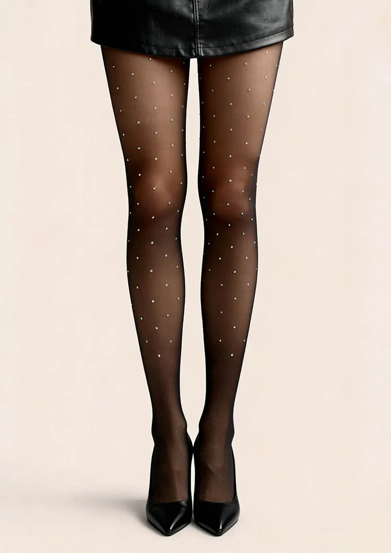Black diamond setting Sparkle Dots Tights Hosiery Pantyhose