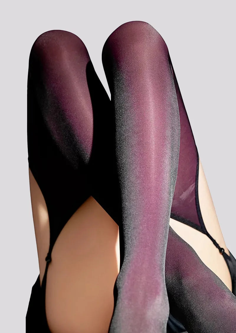 Sheer Black Glossy Spaghetti-Strap Style Tights Hosiery Pantyhose