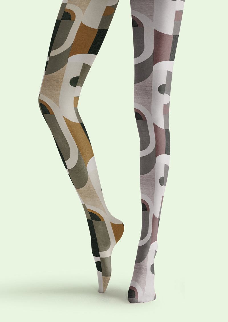 Geometric Color Block Tights Hosiery Pantyhose