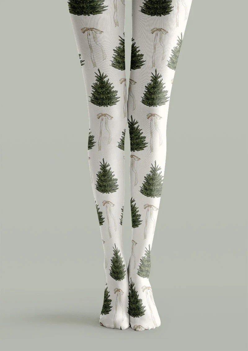 Christmas Tree Graphic Tights Hosiery Pantyhose