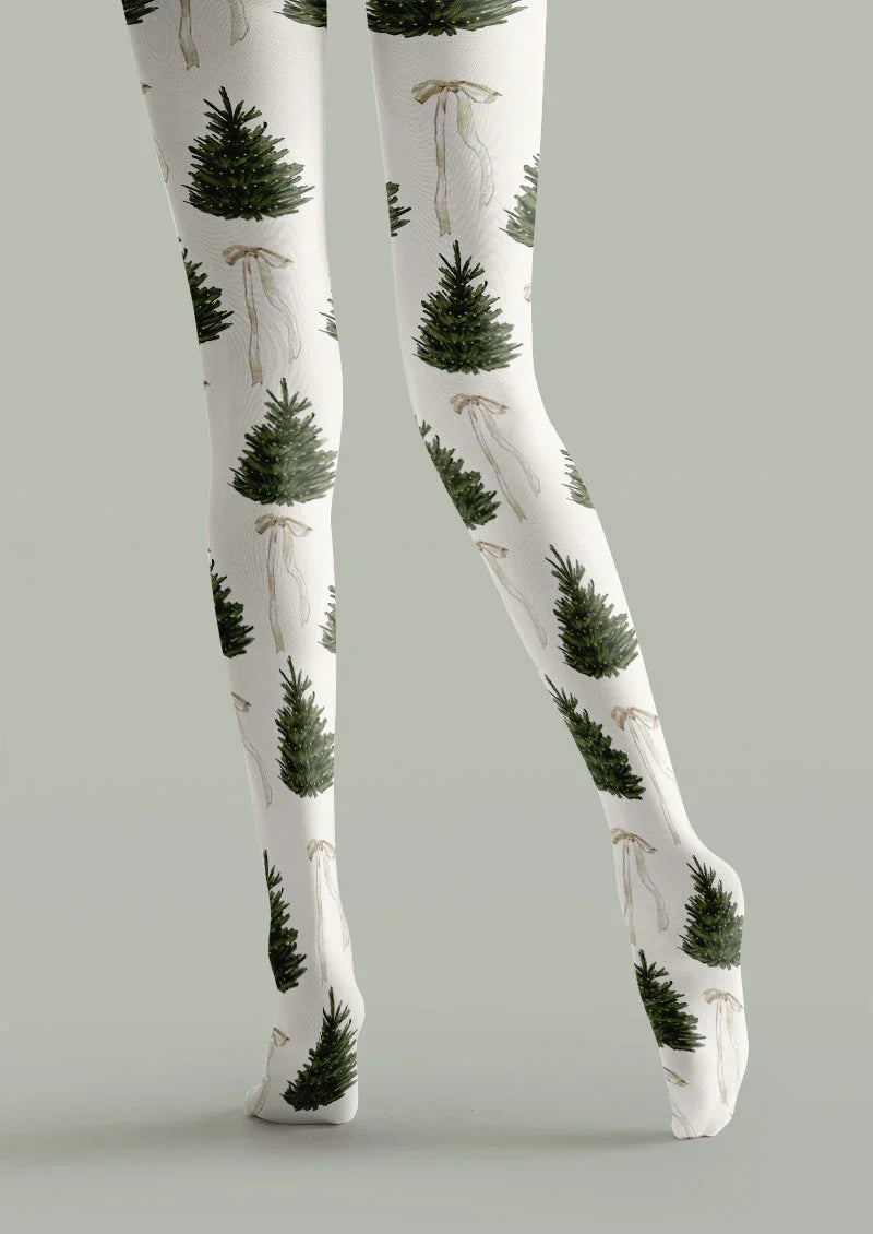 Christmas Tree Graphic Tights Hosiery Pantyhose