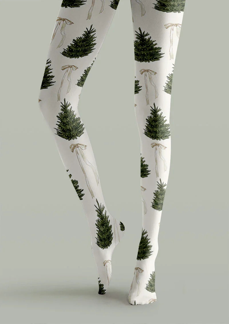 Christmas Tree Graphic Tights Hosiery Pantyhose
