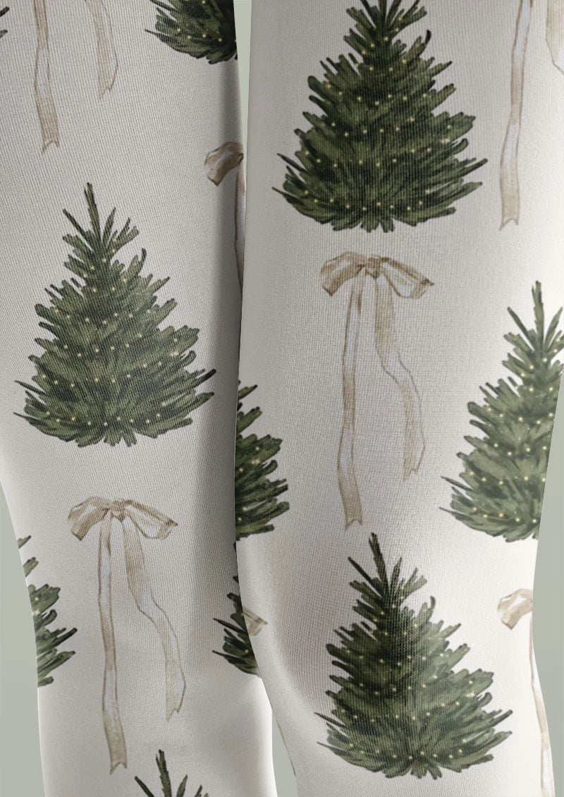 Christmas Tree Graphic Tights Hosiery Pantyhose