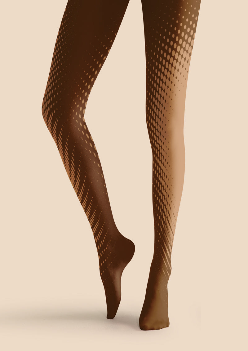 Brown Diagonal Fishnet Tights Hosiery Pantyhose