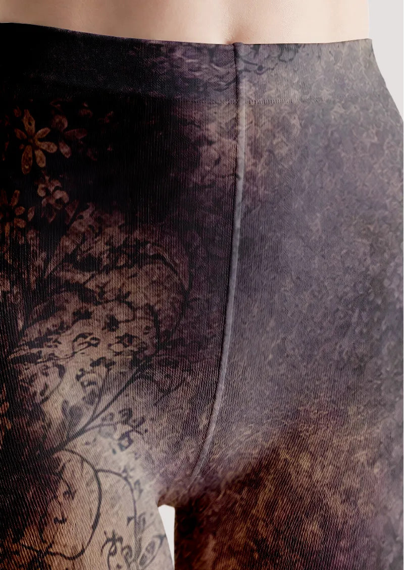 Black Rabbit Floral Tights