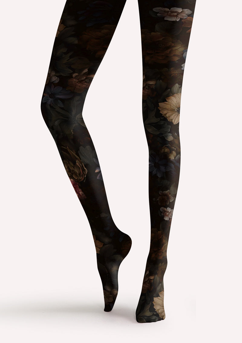 Vintage Oil Painting Floral Tights Hosiery Pantyhose