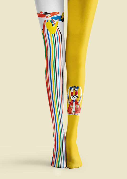 Cartoon Character Stripe Tights Hosiery Pantyhose
