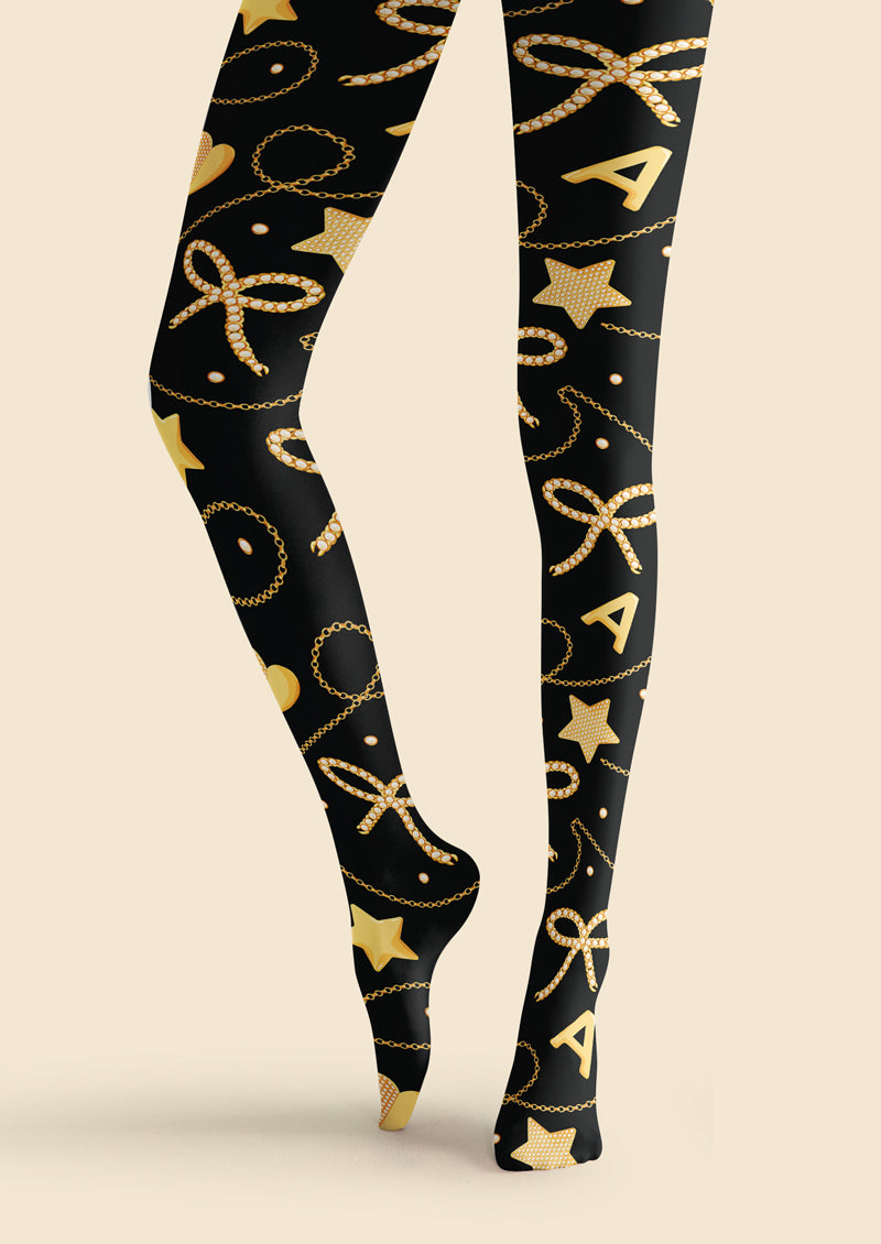 Golden Charm Printed Tights Hosiery Pantyhose
